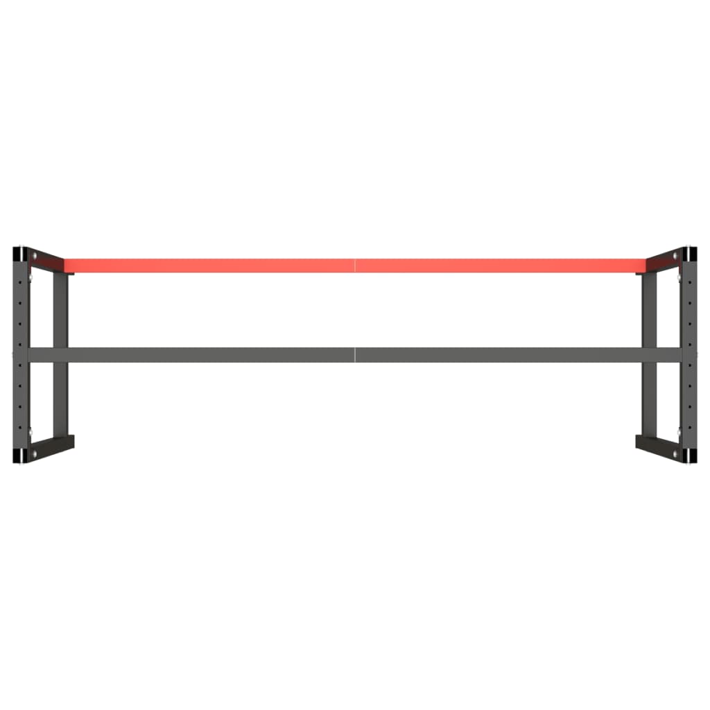 Werkbankframe Metaal Matzwart En Matrood 180 x 57 x 79 cm Met 1 stang