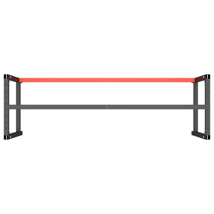 Werkbankframe Metaal Matzwart En Matrood 180 x 57 x 79 cm Met 1 stang