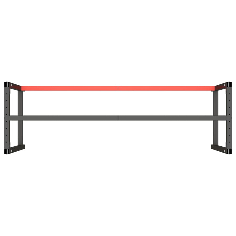 Werkbankframe Metaal Matzwart En Matrood 180 x 57 x 79 cm Met 1 stang