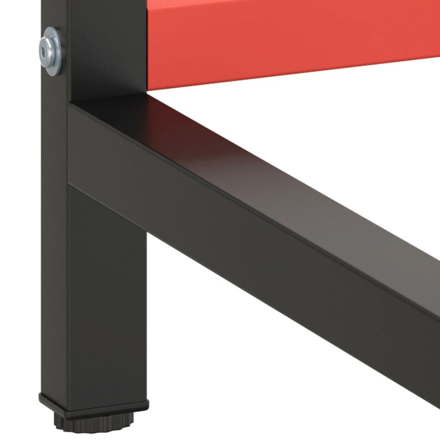 Werkbankframe Metaal Matzwart En Matrood 180 x 57 x 79 cm Met 1 stang