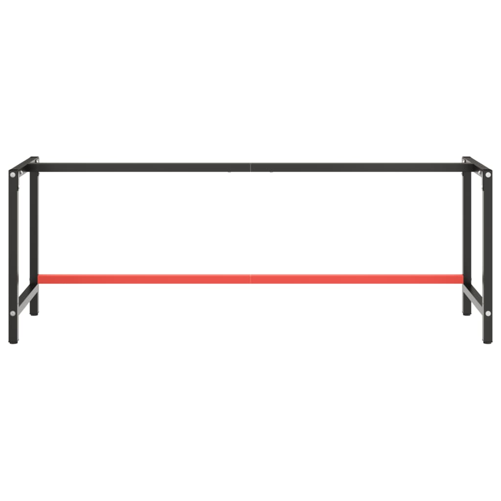 Werkbankframe Metaal Matzwart En Matrood 220 x 57 x 79 cm Met 1 stang