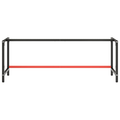 Werkbankframe Metaal Matzwart En Matrood 220 x 57 x 79 cm Met 1 stang