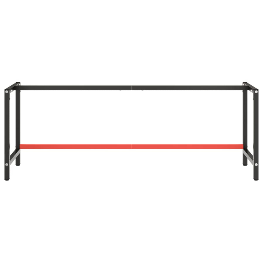 Werkbankframe Metaal Matzwart En Matrood 220 x 57 x 79 cm Met 1 stang