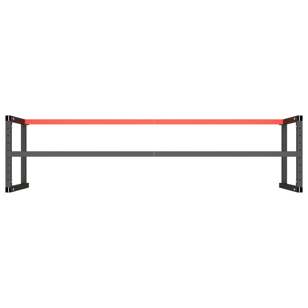 Werkbankframe Metaal Matzwart En Matrood 220 x 57 x 79 cm Met 1 stang