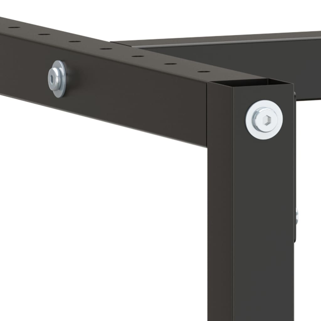 Werkbankframe Metaal Matzwart En Matrood 220 x 57 x 79 cm Met 1 stang