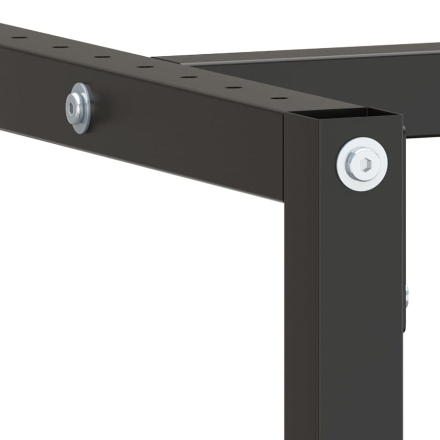 Werkbankframe Metaal Matzwart En Matrood 220 x 57 x 79 cm Met 1 stang