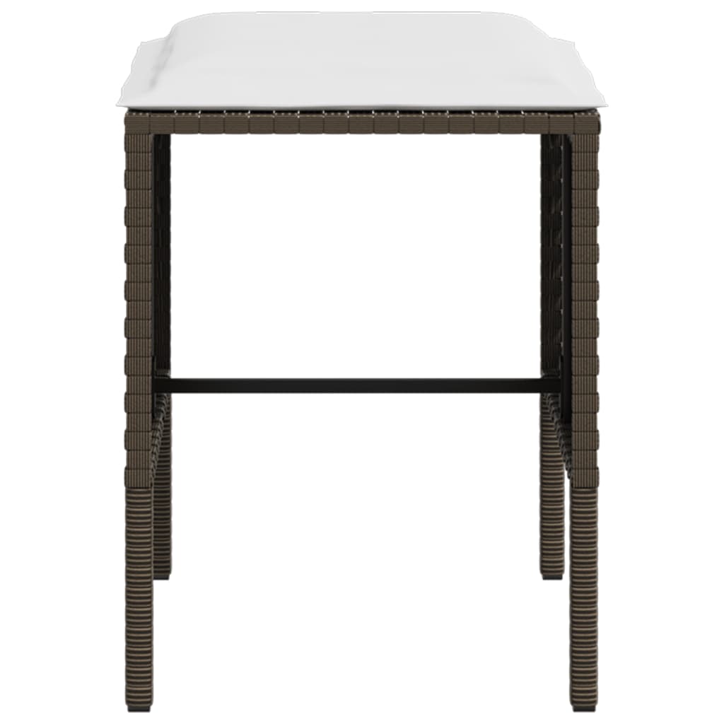 -Delige Loungeset Met Kussens L-Vormig Poly Rattan Bruin