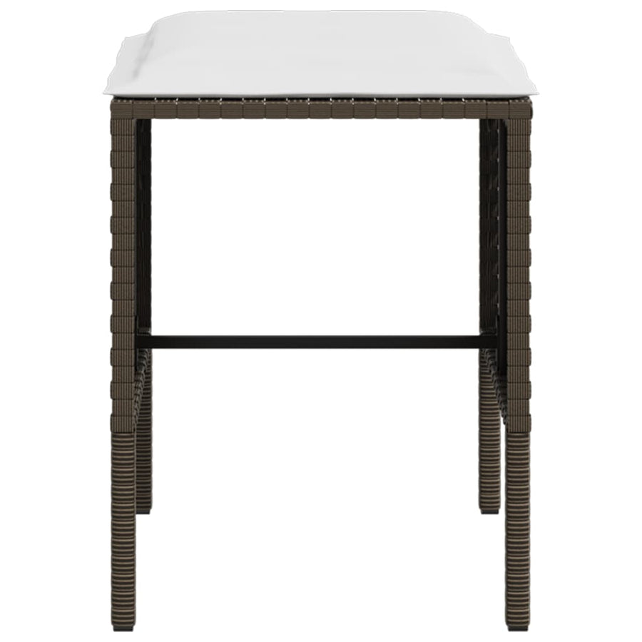 -Delige Loungeset Met Kussens L-Vormig Poly Rattan Bruin