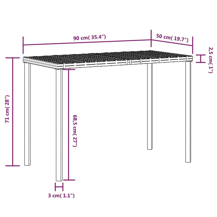 -Delige Loungeset Met Kussens L-Vormig Poly Rattan Zwart