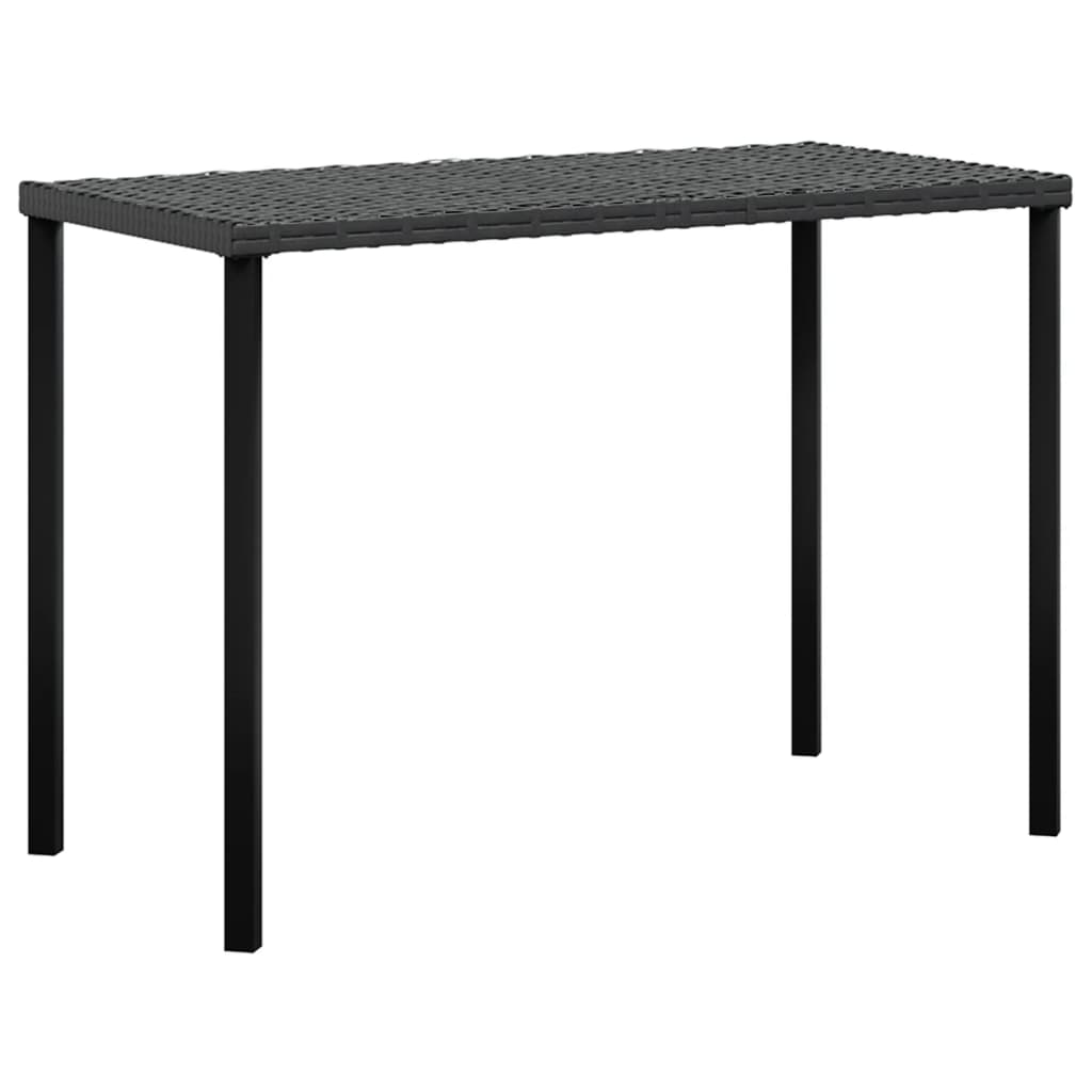 -Delige Loungeset Met Kussens L-Vormig Poly Rattan Zwart