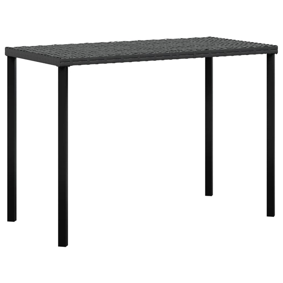 -Delige Loungeset Met Kussens L-Vormig Poly Rattan Zwart