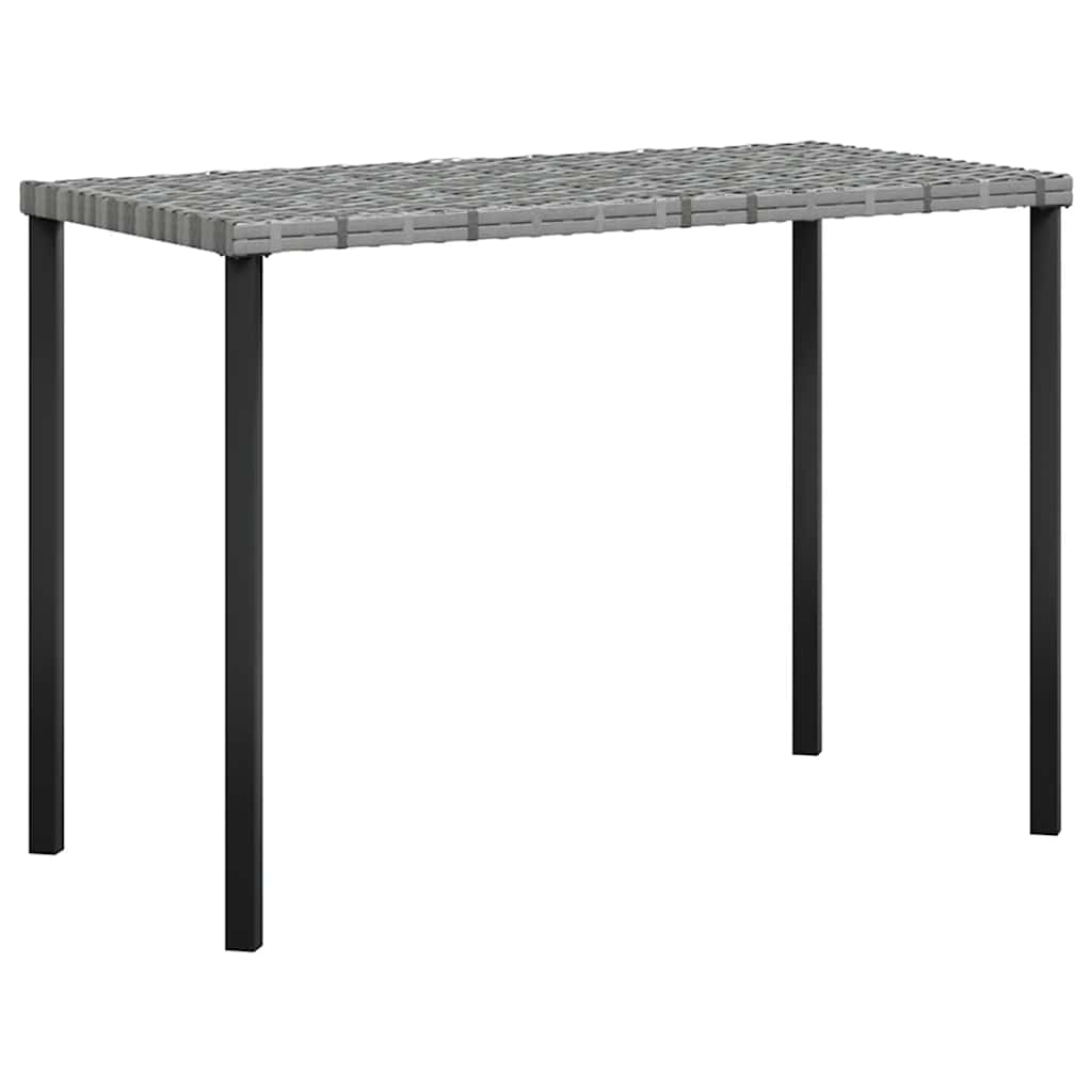Loungeset Met Kussens L-Vormig Poly Rattan Grijs