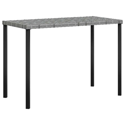 Loungeset Met Kussens L-Vormig Poly Rattan Grijs