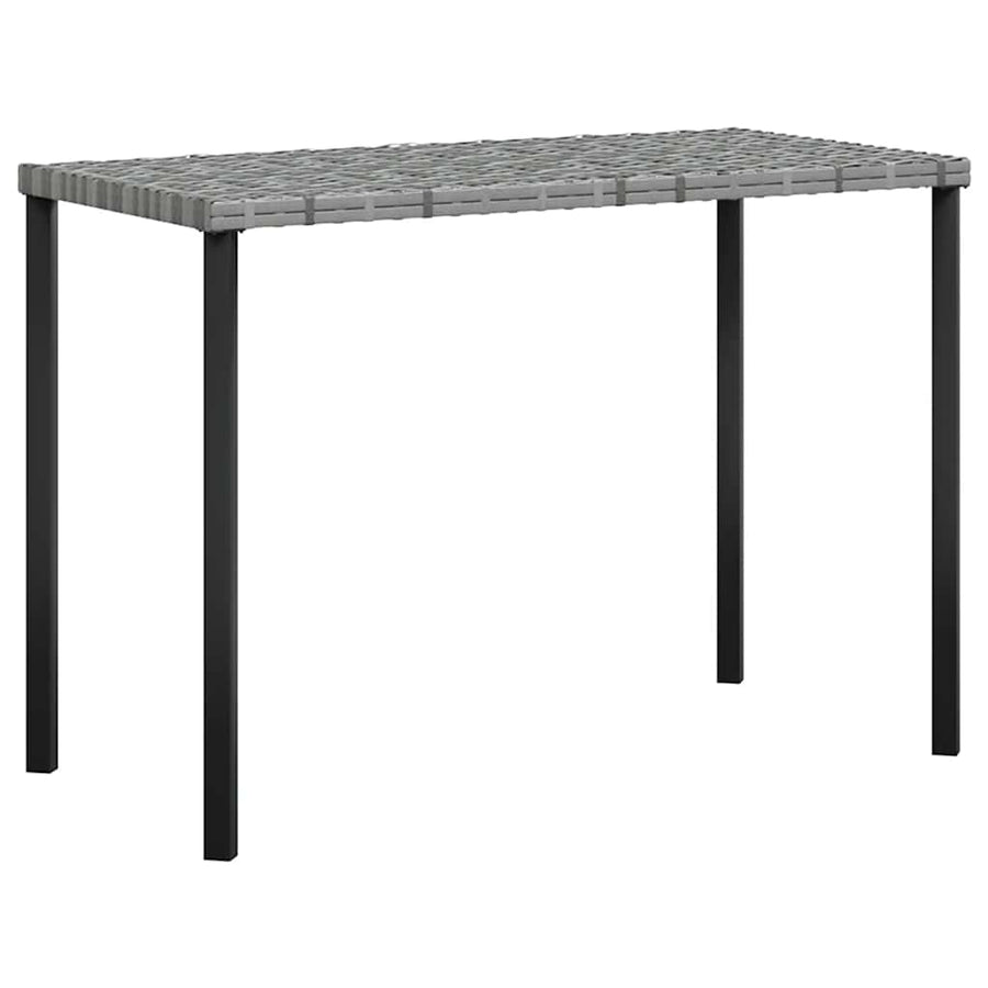 Loungeset Met Kussens L-Vormig Poly Rattan Grijs