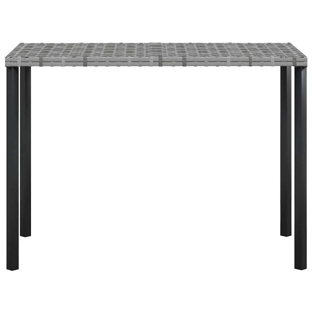 Loungeset Met Kussens L-Vormig Poly Rattan Grijs