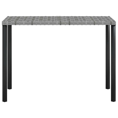 Loungeset Met Kussens L-Vormig Poly Rattan Grijs