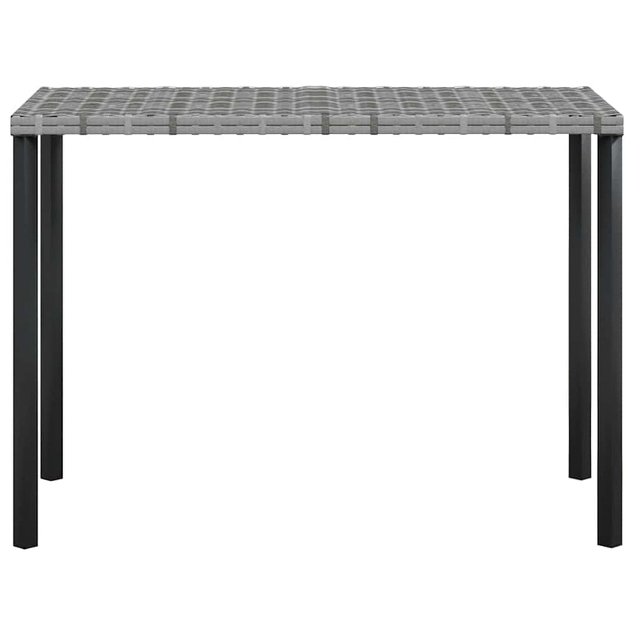 Loungeset Met Kussens L-Vormig Poly Rattan Grijs