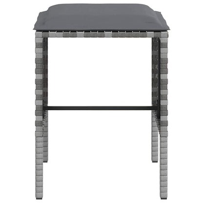 Loungeset Met Kussens L-Vormig Poly Rattan Grijs