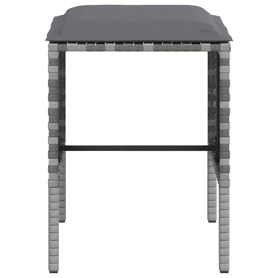 Loungeset Met Kussens L-Vormig Poly Rattan Grijs
