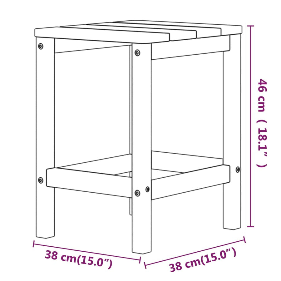 Tuintafel Adirondack 38X38X46 Cm Hdpe Kleurig Antraciet