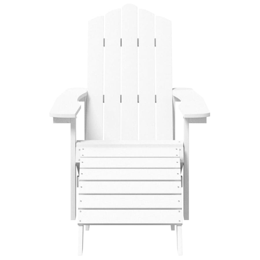 Tuinstoel Adirondack Met Voetenbank Hdpe Wit Fauteuil + voetensteun
