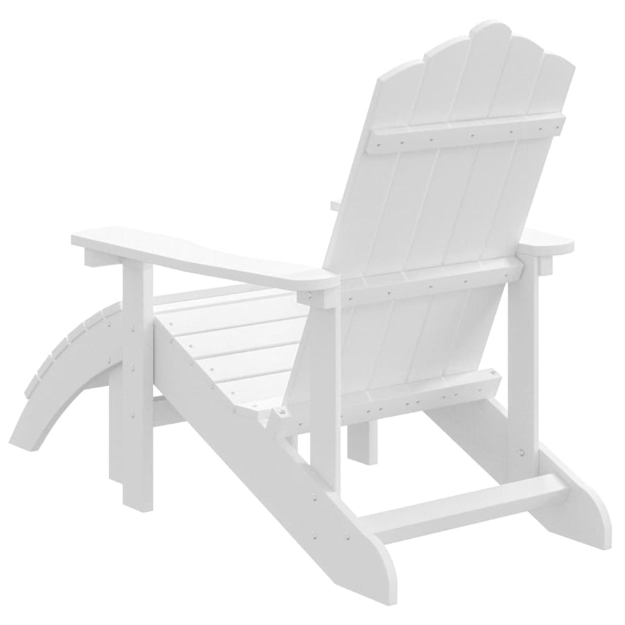 Tuinstoel Adirondack Met Voetenbank Hdpe Wit Fauteuil + voetensteun