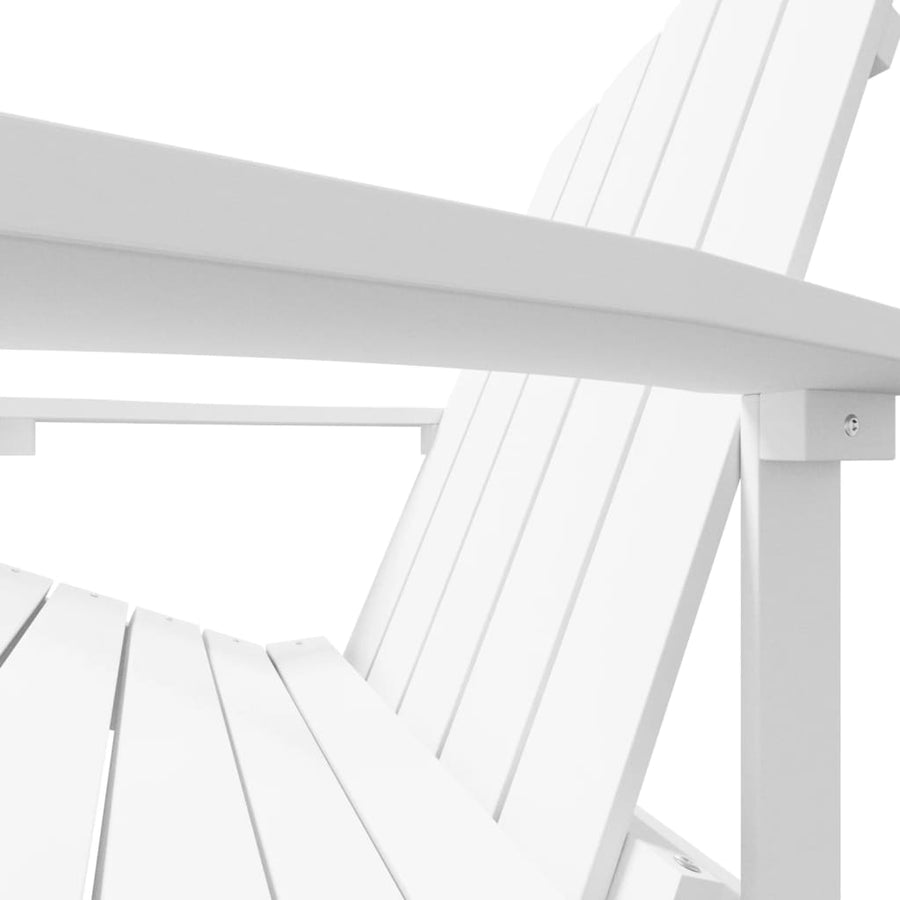 Tuinstoel Adirondack Met Voetenbank Hdpe Wit Fauteuil + voetensteun