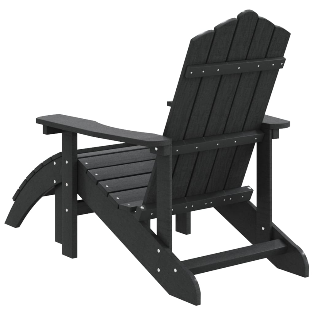 Tuinstoel Adirondack Met Voetenbank Hdpe Kleurig Antraciet Fauteuil + voetensteun