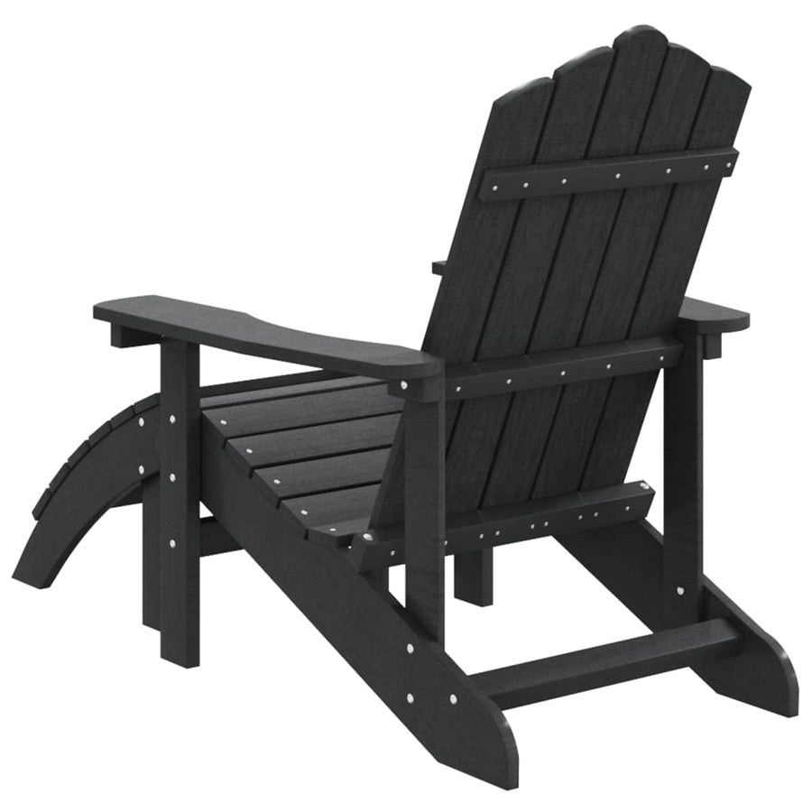 Tuinstoel Adirondack Met Voetenbank Hdpe Kleurig Antraciet Fauteuil + voetensteun