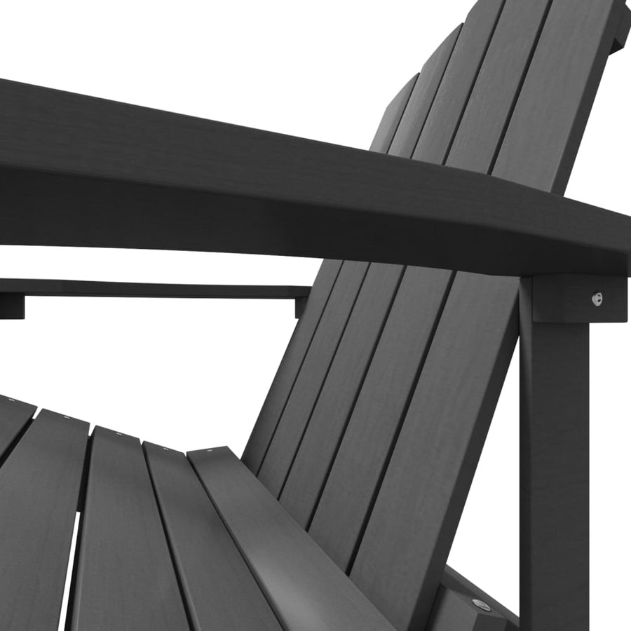 Tuinstoel Adirondack Met Voetenbank Hdpe Kleurig Antraciet Fauteuil + voetensteun