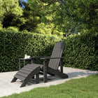 Tuinstoel Adirondack met voetenbank HDPE antraciet 73x83x92 cm