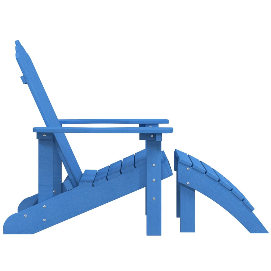 Tuinstoel Adirondack Met Voetenbank Hdpe Aquablauw 1