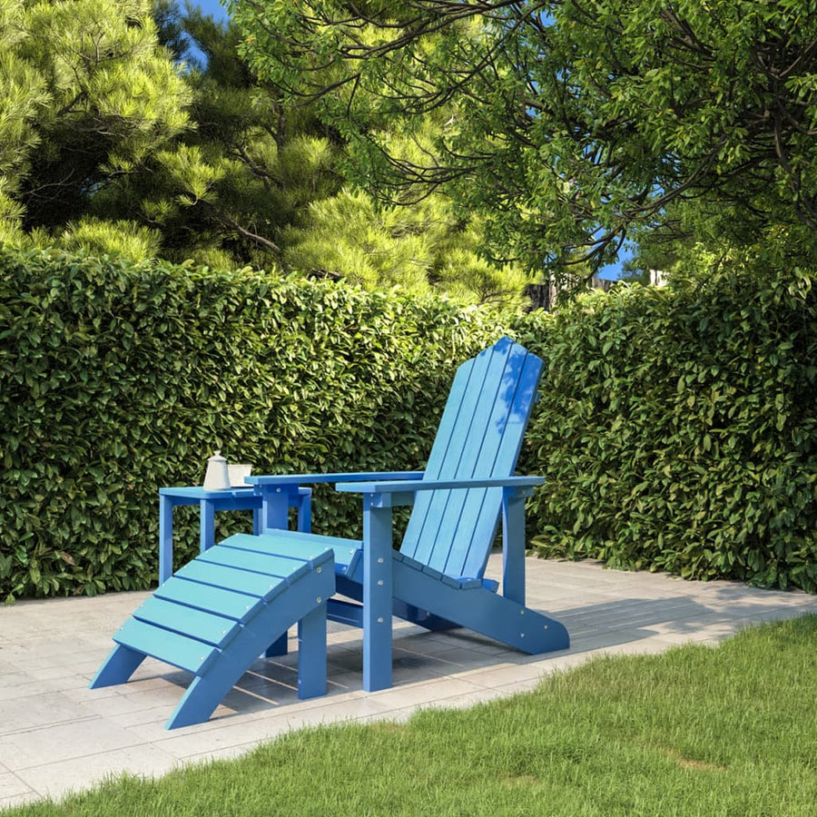 Tuinstoel Adirondack Met Voetenbank Hdpe Aquablauw 1