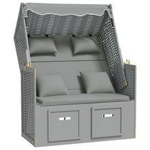 Strandstoel Met Kussens Poly Rattan En Massief Hout Grijs