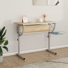 Drawing table 110x53x(58-87) cm engineered wood and steel oak/grey