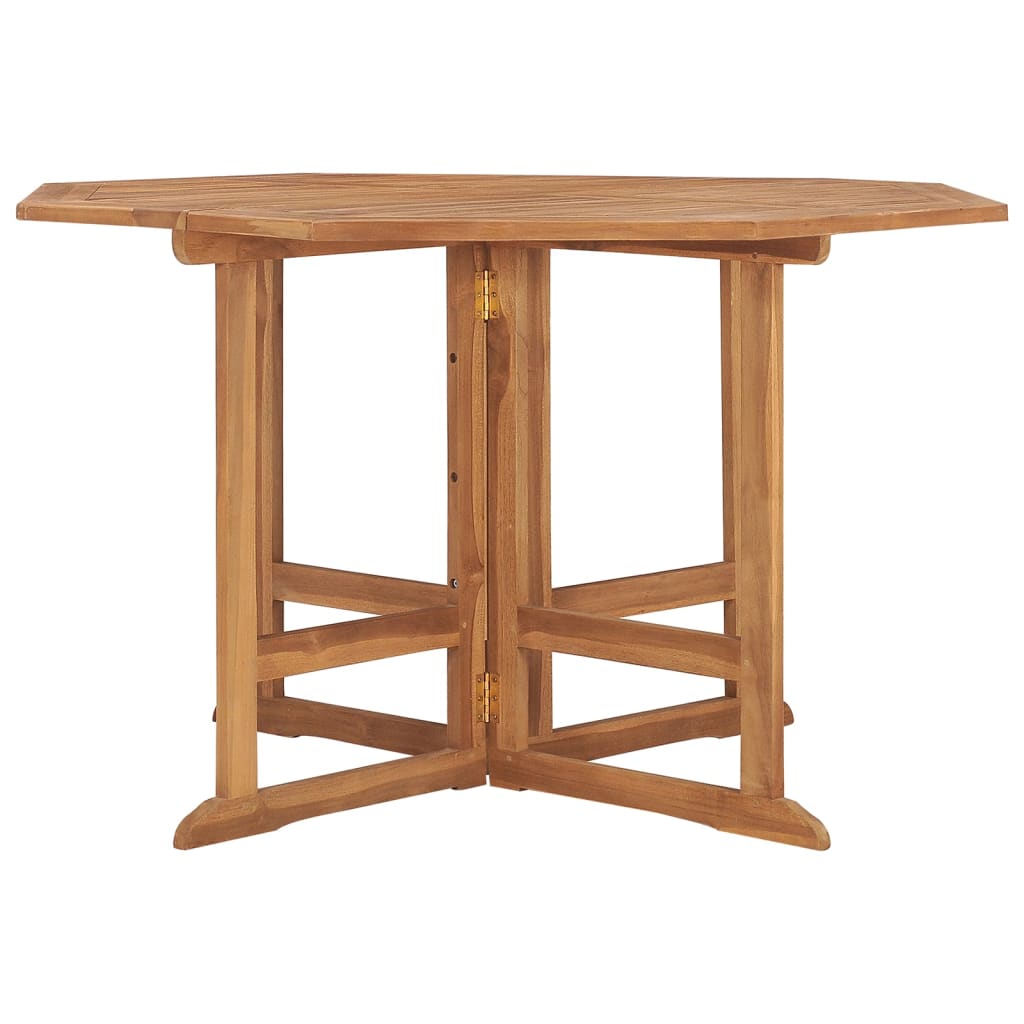 Tuintafel Inklapbaar 110X110X75 Cm Massief Teakhout Achthoekig