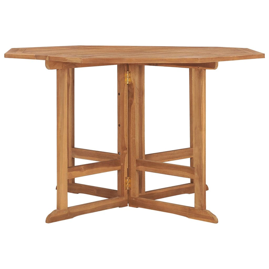 Tuintafel Inklapbaar 110X110X75 Cm Massief Teakhout Achthoekig