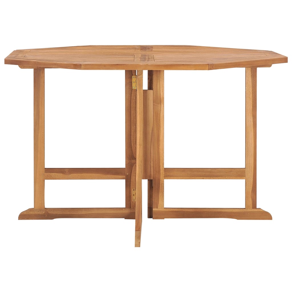 Tuintafel Inklapbaar 110X110X75 Cm Massief Teakhout Achthoekig