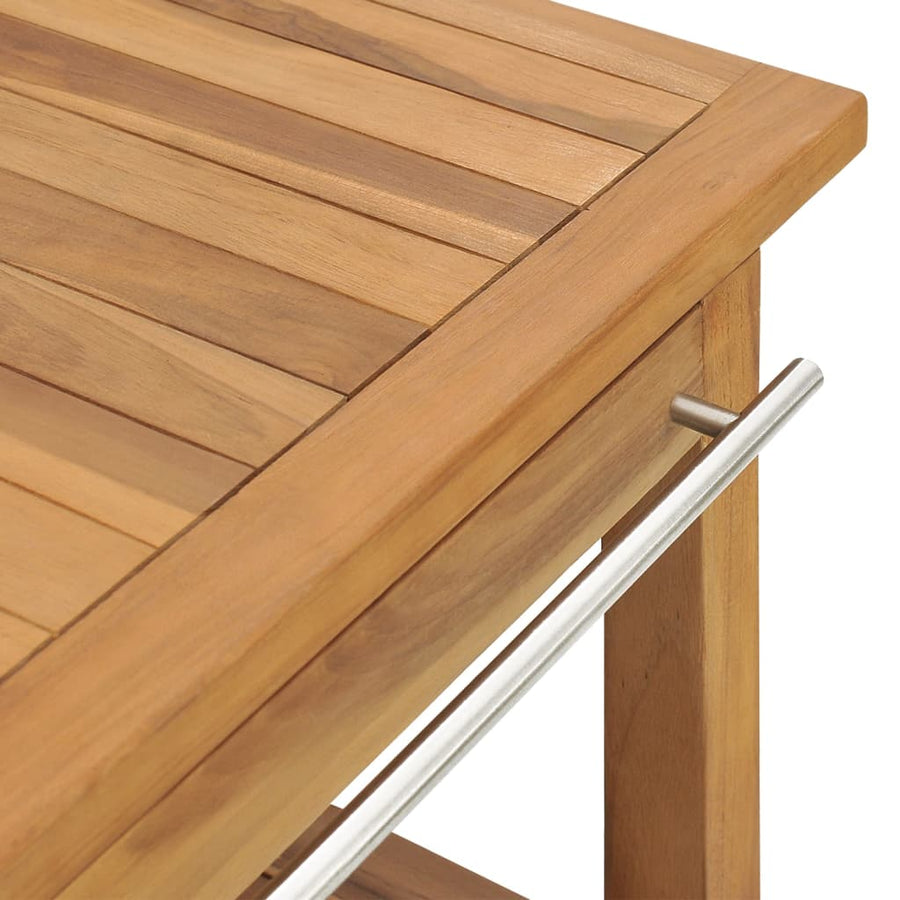 Wastafelkast met 3 manden 132x45x75 cm massief teakhout