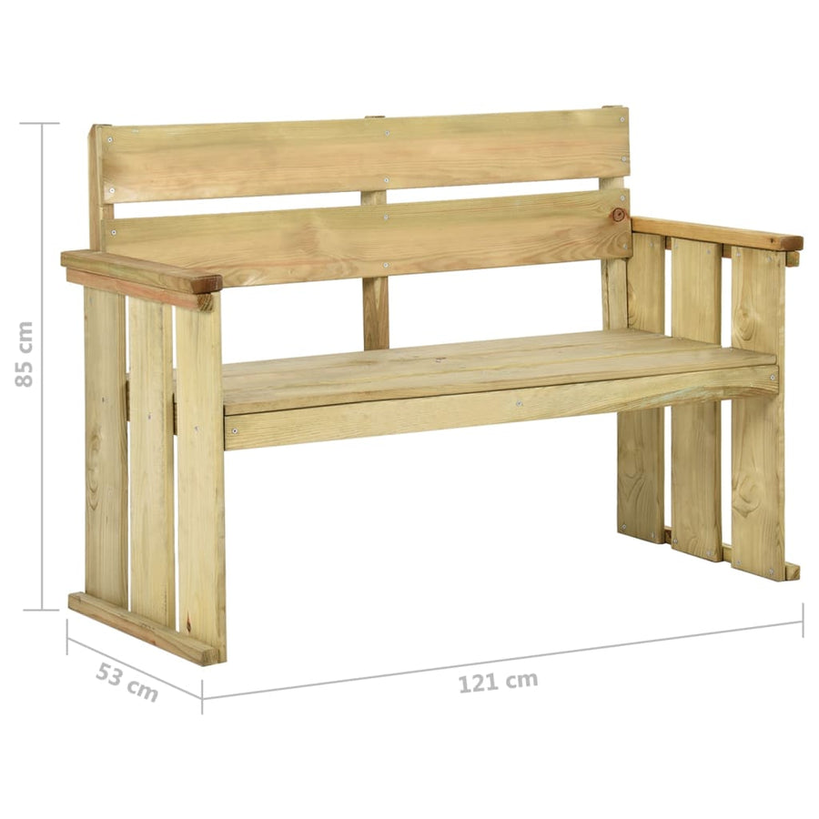 Tuinbank 2 Cm Geïmpregneerd Grenenhout 121 x 53 x 85 cm