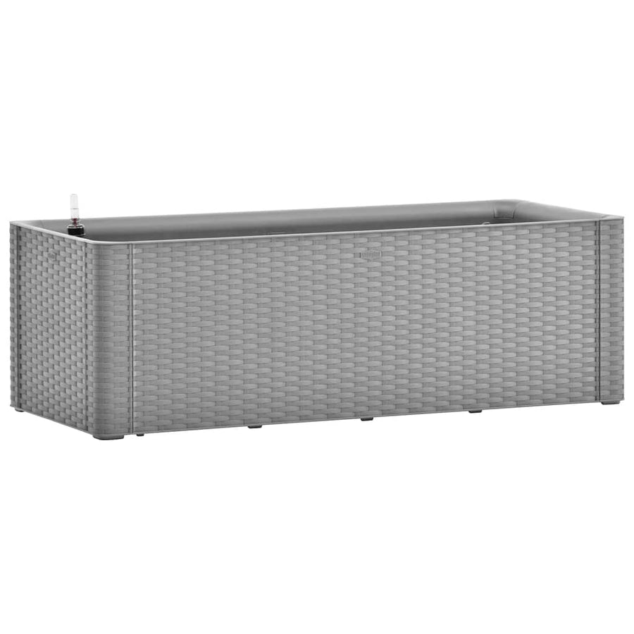 Plantenbak verhoogd met bewateringssysteem 100x43x33 cm grijs 100 x 43 x 33 cm Grijs