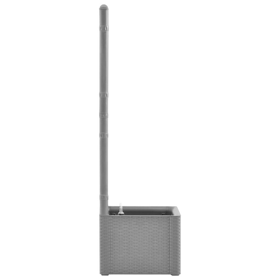 Plantenbak verhoogd met latwerk en zelfbewateringssysteem grijs 43 x 43 x 142 cm Grijs