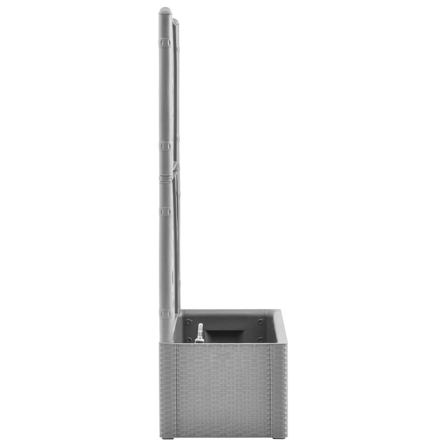 Plantenbak verhoogd met latwerk en zelfbewateringssysteem grijs 100 x 43 x 142 cm Grijs