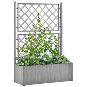 Plantenbak verhoogd 100x43x142 cm grijs zelfbewaterend
