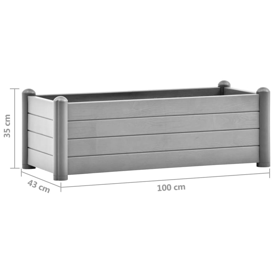 Plantenbak Verhoogd Pp Steen 100 x 43 x 35 cm Grijs