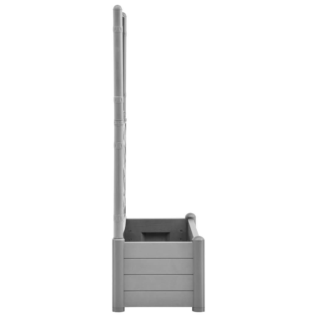 Plantenbak met latwerk 100x43x142 cm PP-steen grijs 100 x 43 x 142 cm Grijs