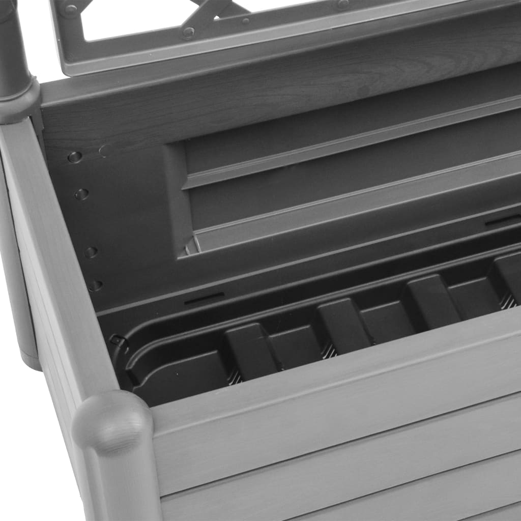 Plantenbak met latwerk 100x43x142 cm PP-steen grijs 100 x 43 x 142 cm Grijs