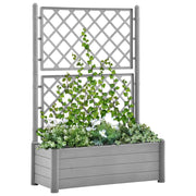 Plantenbak met latwerk 100x43x142 cm grijs