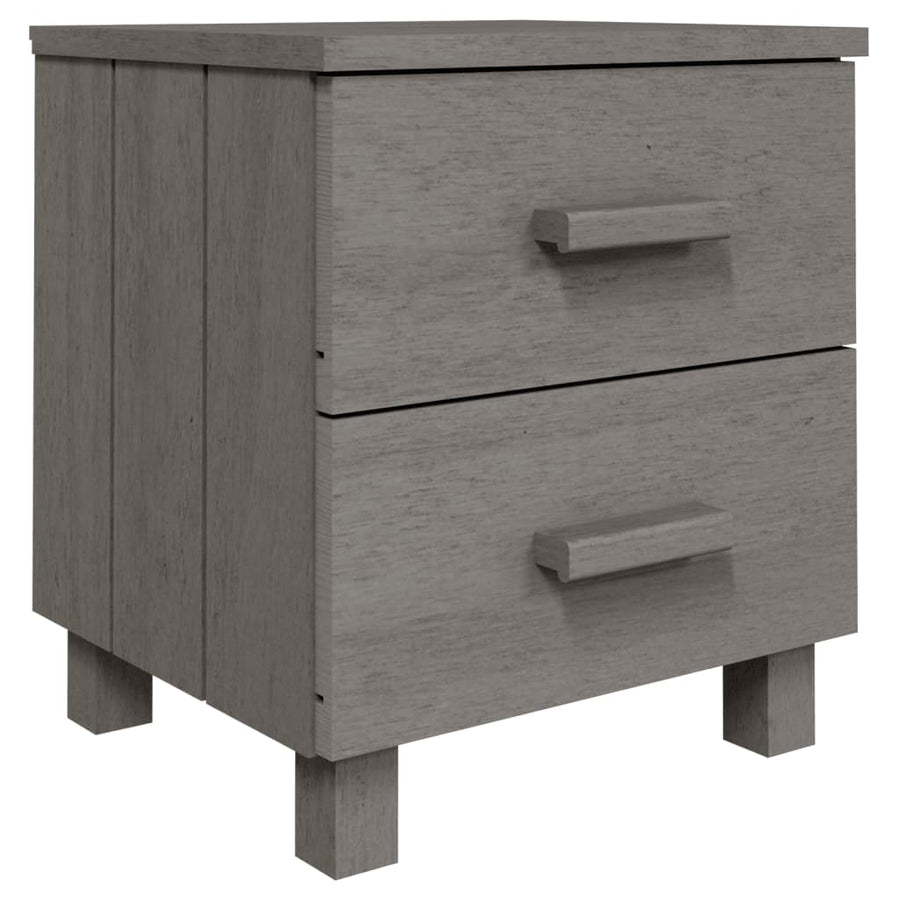 Nachtkastjes HAMAR 2 st 40x35x44,5 cm grenenhout lichtgrijs 2 Lichtgrijs