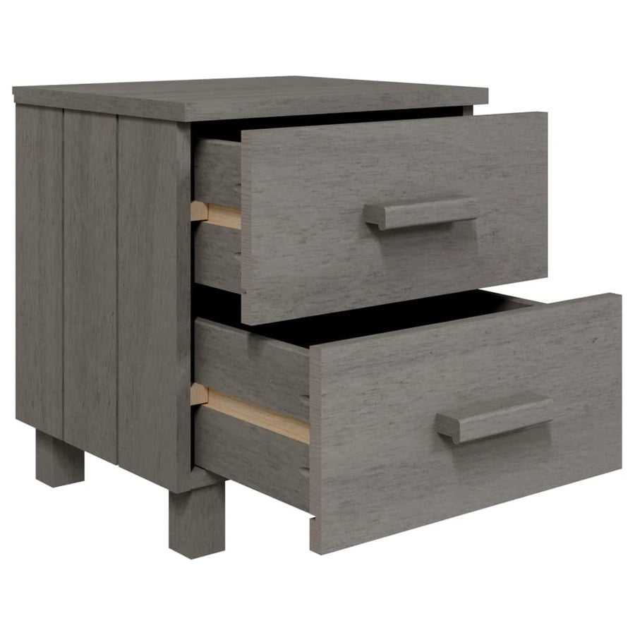 Nachtkastjes HAMAR 2 st 40x35x44,5 cm grenenhout lichtgrijs 2 Lichtgrijs